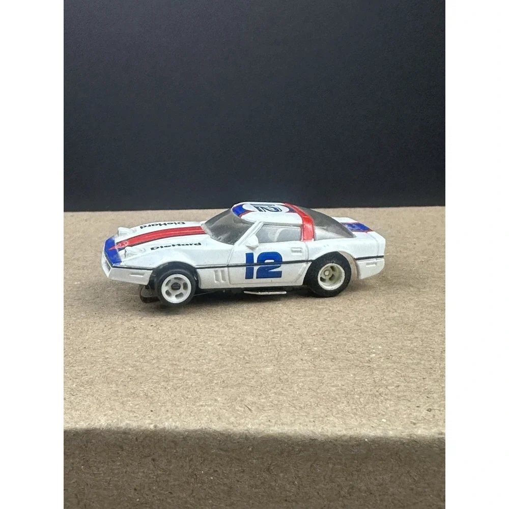Vintage  CORVETTE #12 AMRAC HO Slot Car White Red Blue Untested